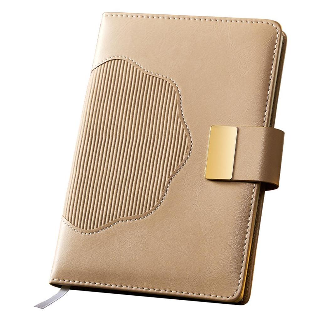 A5 Thick Leather Notebook, Buckle Business Notepad, Meeting Record Book, Travel Log, Student Diary, Excerpt Book, 100 sheets 200 pages