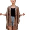 Cárdigan Chal Versátil con Borlas: Elegante Ropa Exterior Holgada Calada para Primavera, Verano y Otoño.