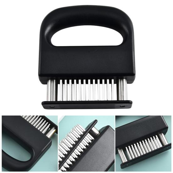 48-Needle Meat Tenderizer with Ergonomic Handle Stainless Steel Steak Needle Tool for Breaking Connective Tissue Fast Marinating Essential Kitchen