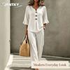JPNTKY Women's Fashion Casual Long Sleeve V Neck Pants Suits