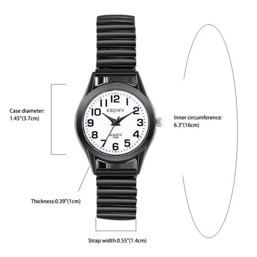 Women's Waterproof Watch: Elastic Strap, Easy-to-Read Dial, Simple Wristwatch with Black Arabic Numerals, Precision Steel Watch, Imitation Quartz Move