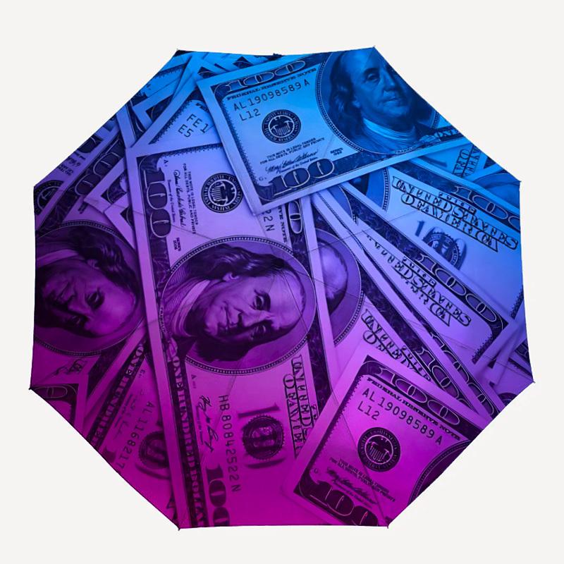 

1pc Money Banknotes Automatic Open/Close Umbrella Compact Folding Umbrella, All-Season Portable Umbrella for Women/Men176