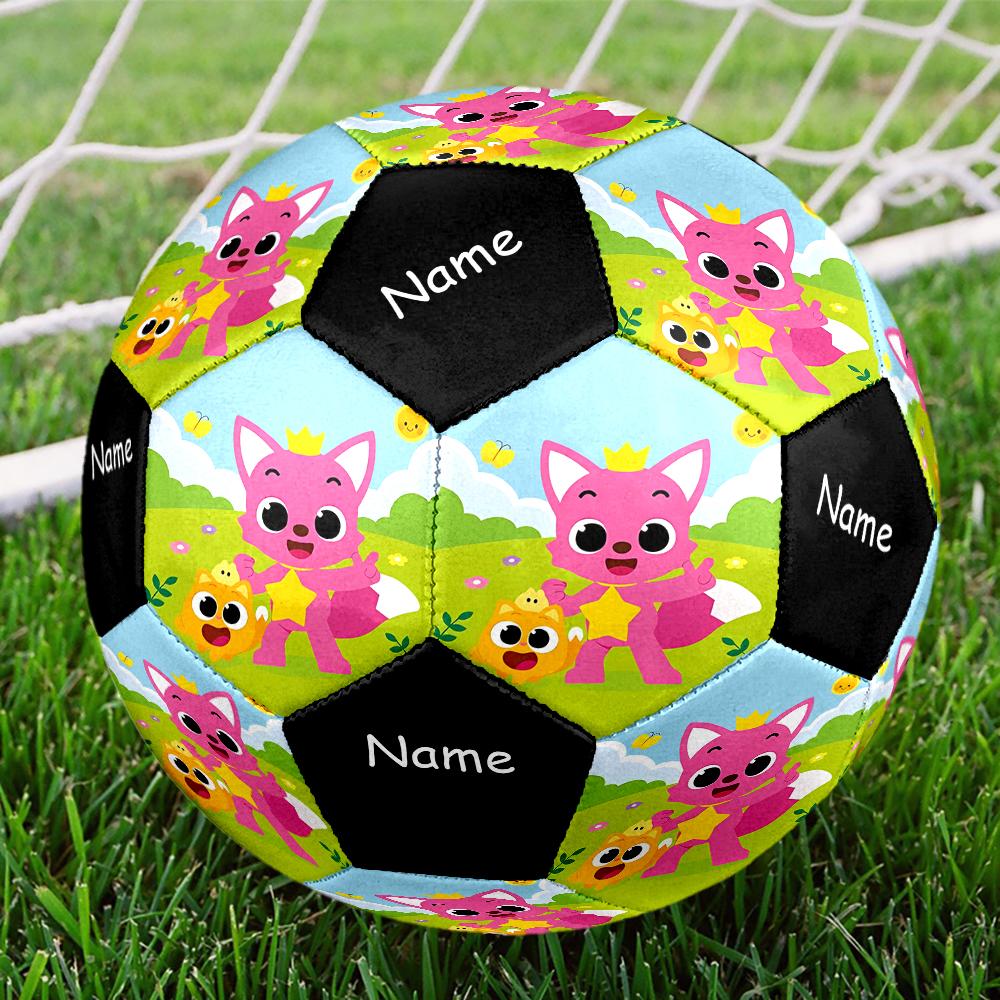 Pallone da Calcio Personalizzato Pinkfong Wonderstar, Misura 5, Adatto sia per Partite Indoor che Outdoor, un Regalo Adatto a Tutti.