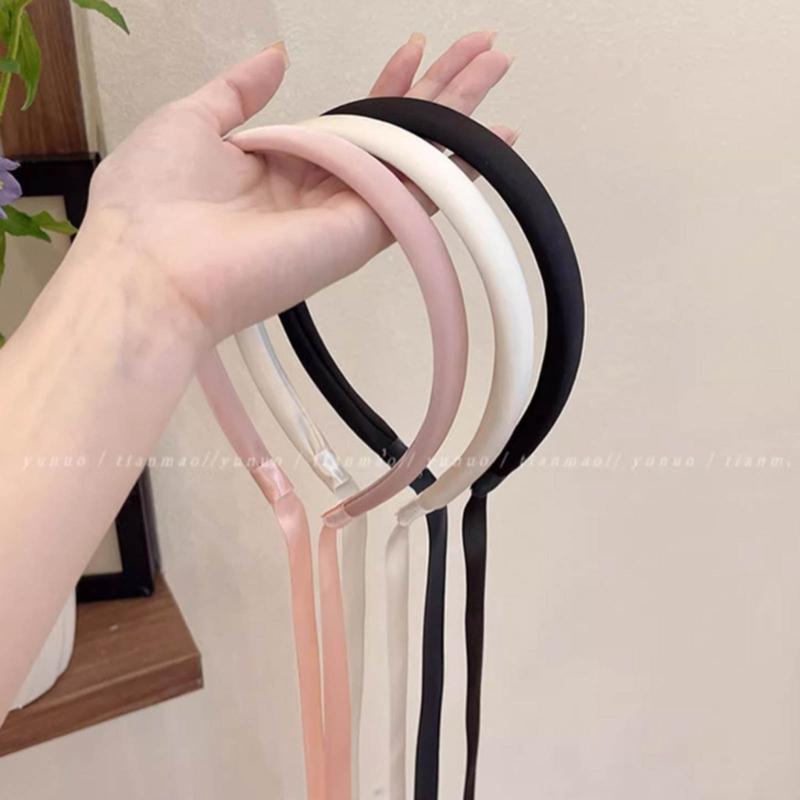 Bezel Headwear with Ribbon Tail for Girls Women Trend Hair Bands Fairy Headband DIY Hair Hoop for Fashionable Look