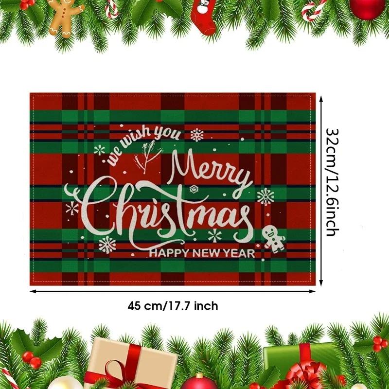 

Новые салфетки под елку с изображением лося, льняные салфетки для обеденного стола, термостойкие коврики, рождественские украшения для дома, подарки, кухонные принадлежности 32 45CM