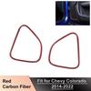 Red Carbon Fiber Door Speaker Stereo Trim Decor Cover Ring For Dodge Charger 11+