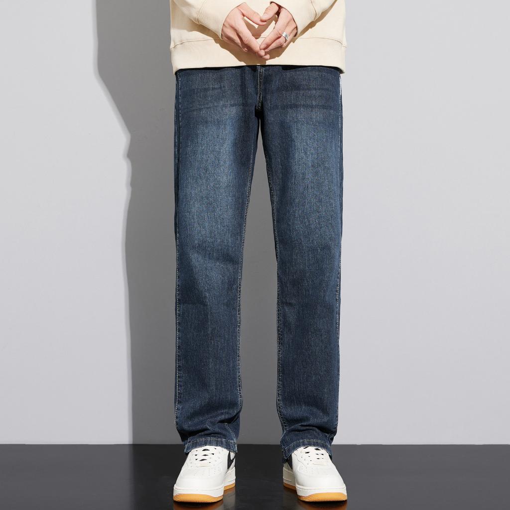 Autumn new loose straight comfortable soft jeans trend versatile fashionable denim trousers