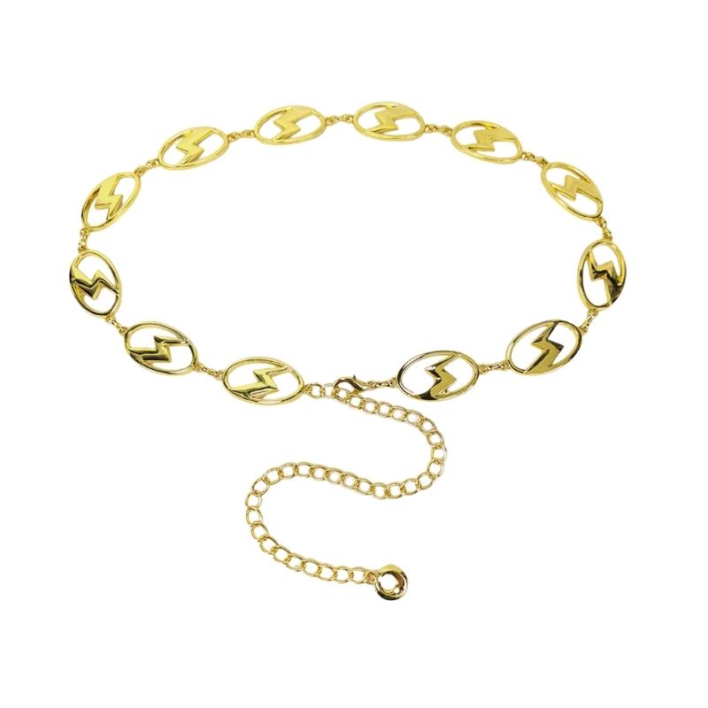 

Lustrous Lightnings Waist Chain Adjustable Hip Chain Belt Metallic Waist Chain Body Chain Skirt Chain Belt Waist Ornament золотий