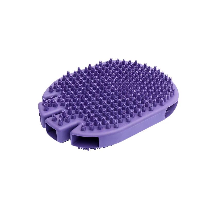 

Перчатки для ухода за домашними животными, щетка для удаления шерсти собак и кошек, двухсторонняя массажная щетка, щетка для мытья и чистки, перчатки для купания собак фиолетовый