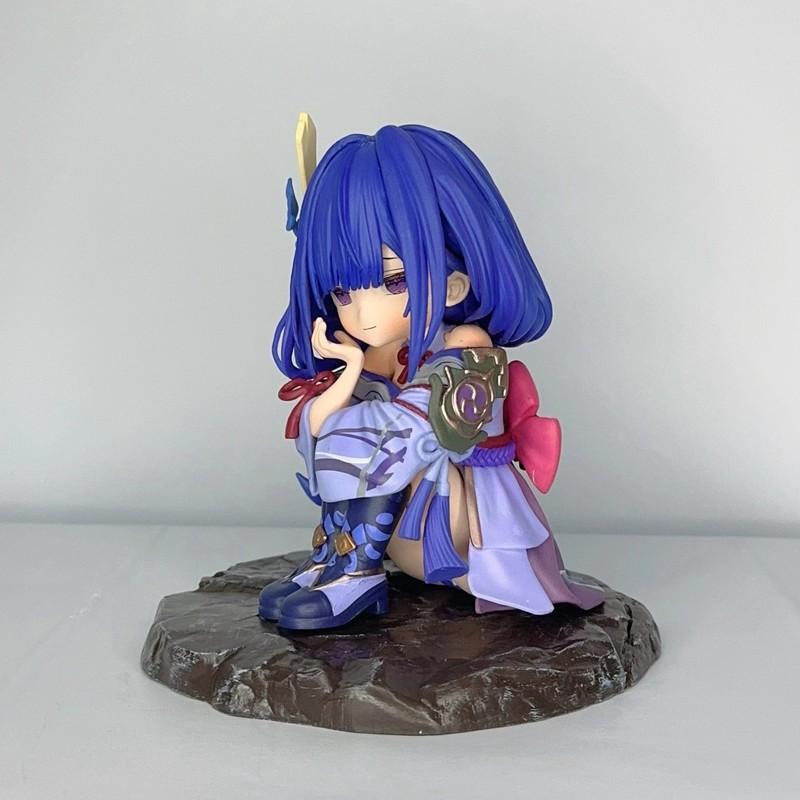 14cm Qversion Raiden Shogun GK Figur Anime Statue Niedliches Modell Auto Armaturenbrett Schreibtisch Ornament Sammlerstück Spielzeug Geschenk Für Anime Fans