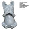 Bulldog Figurine No See No Speak Bulldog Ornament Handmade Resin Hear No Evil Dog Statue