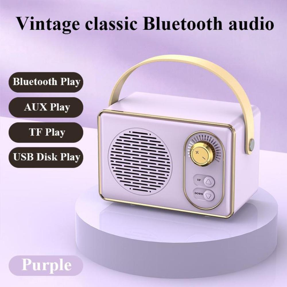 Retro Bluetooth Portable Speaker Small Wireless Stereo,Loud Volume TF Card Slot and MP3 Player for Android