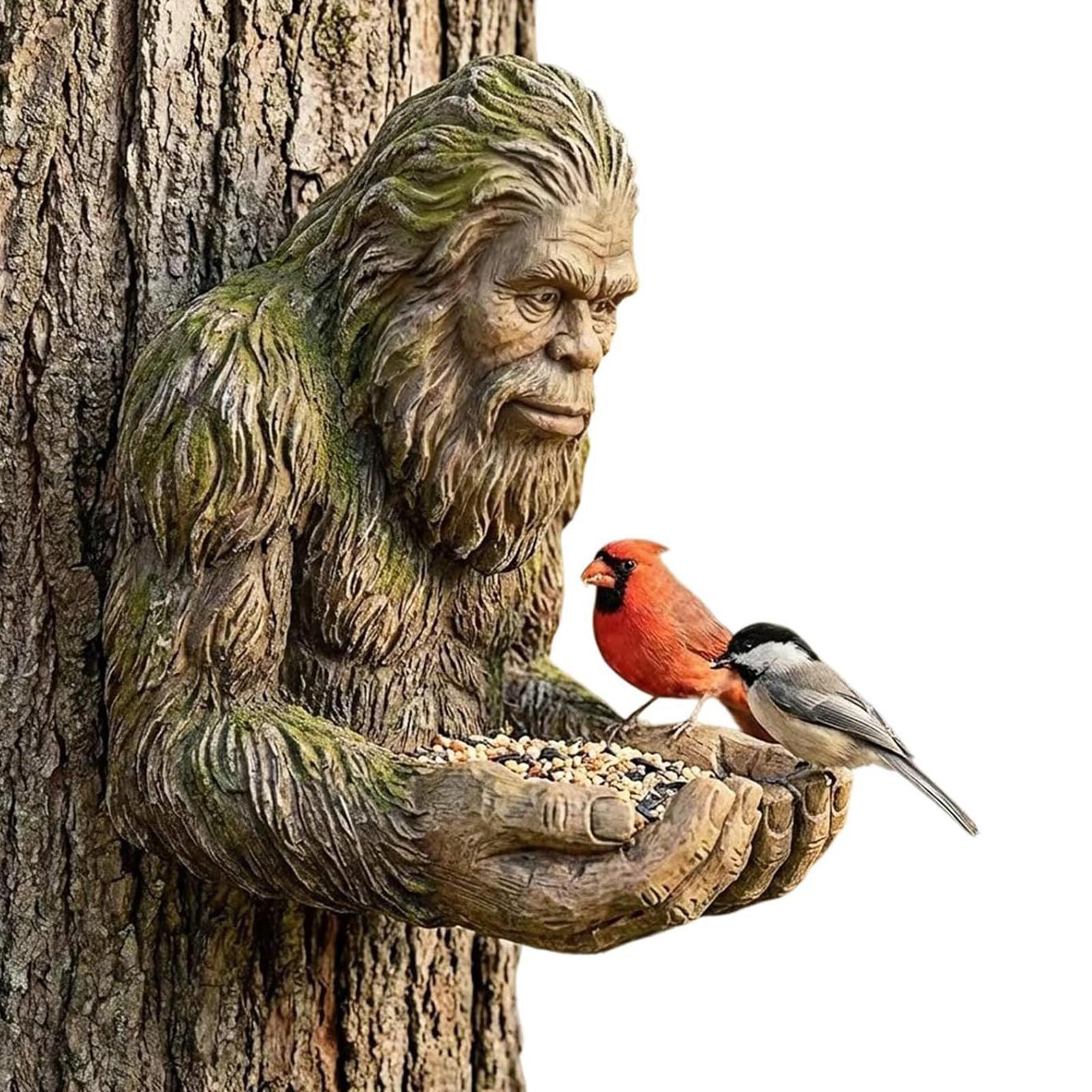 

Кормушка для птиц Большая нога Садовая скульптура Кормушка для птиц Украшение для двора Станция кормления диких птиц Изделия из смолы Для патио Двора CN