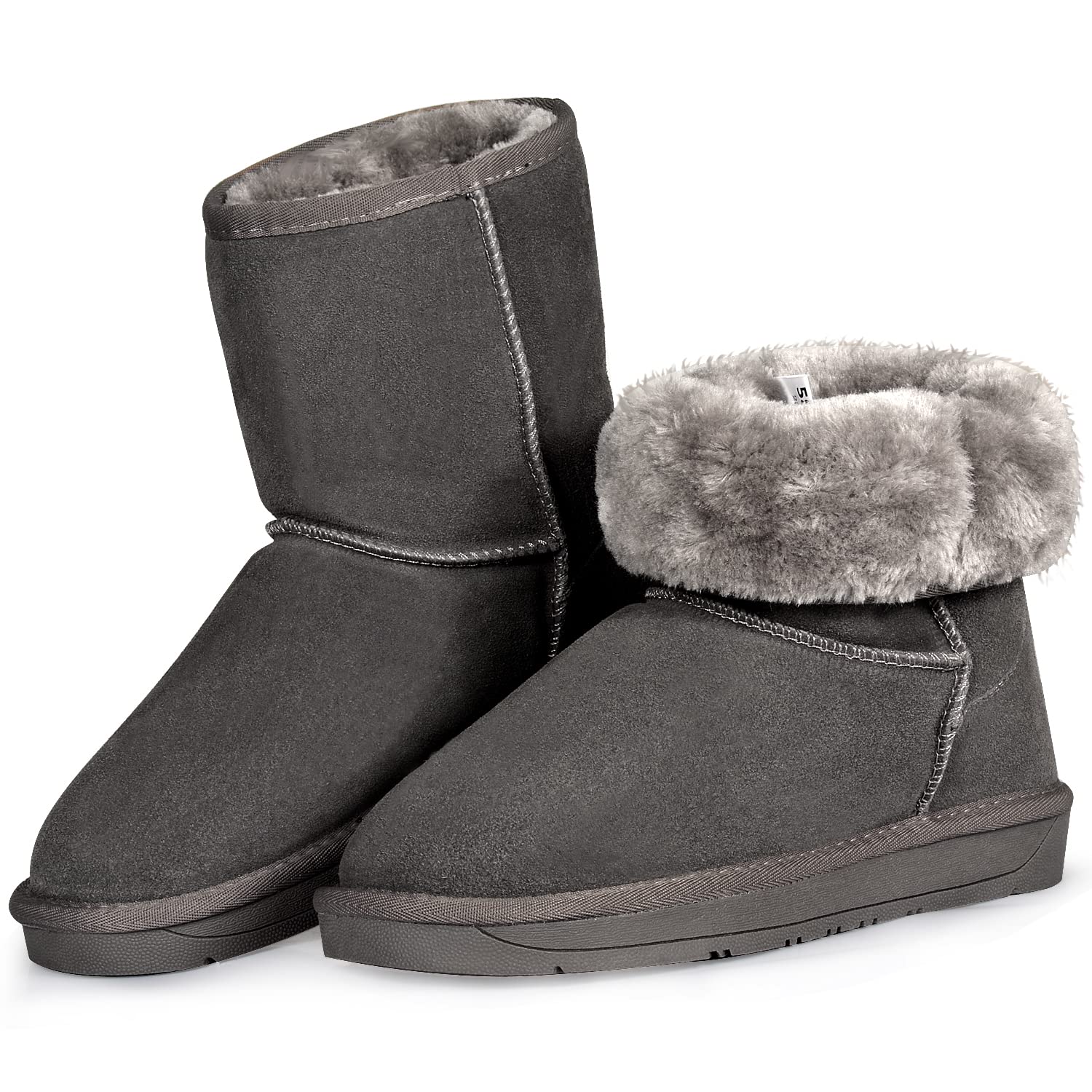 

Rilobi Дутики из овчины для женщин и холодной погоды. Идеальны для школы и поездок на работу. Ботинки, мини-длина, мужские, водонепроницаемые, нескользящие, погода,