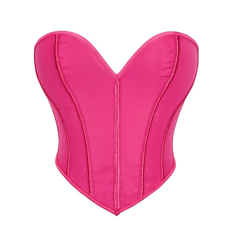 Women S Black Matte Strapless Sexy Fitted Corset Top
