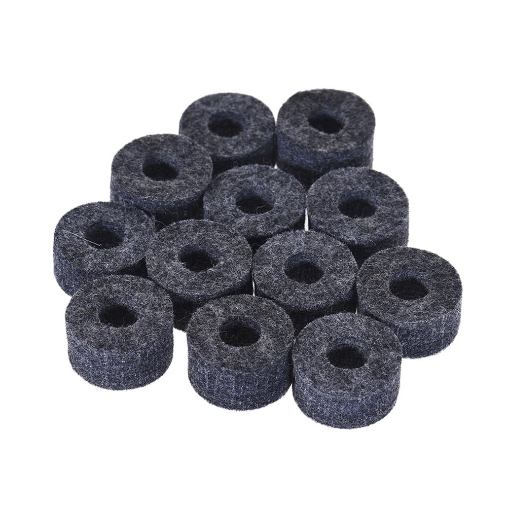 12pcs Cymbal Felts Hi Hat Clutch Felt Drum Set Cymbal Stand Felt Washer Small Size Gray