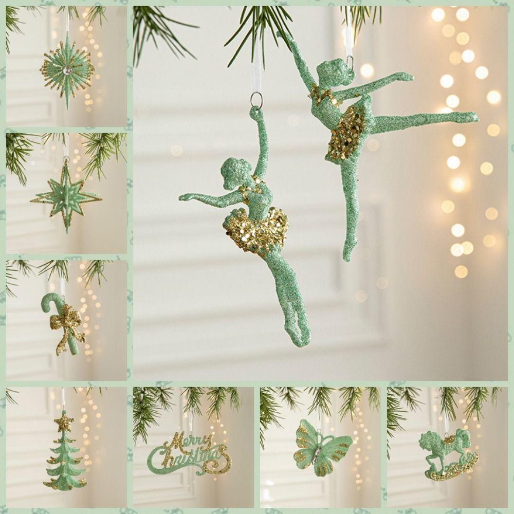 Dekorativer grüner Schmetterling Weihnachtsanhänger 3D Frohe Weihnachten Ornament Neujahr