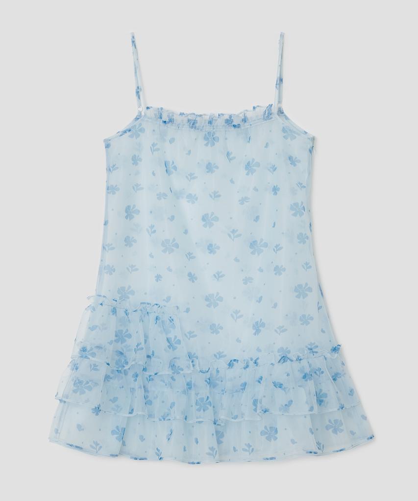 Taibseobiseu Mesh Ruffled Layered Dress [Blue]