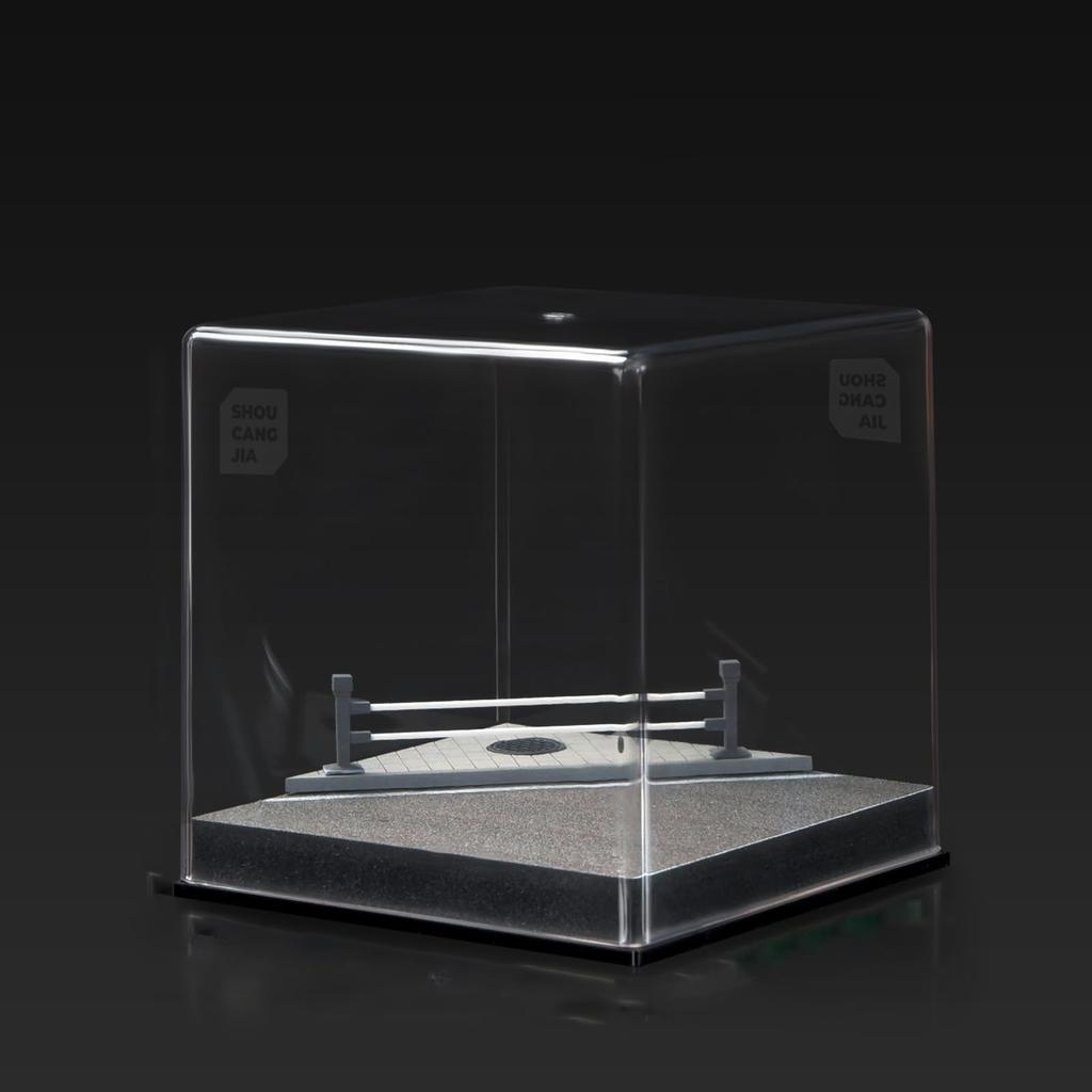 Shoucangjia Diecast Car Display Case for Hot Matchbox Clear Acrylic Showcase Miniature Scene Model Diorama Garage Parking Lot Collection Display Gift