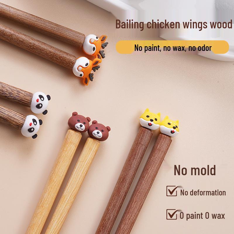 Wooden Cartoon Animal Chopsticks for Kids Ages 3-6 - Perfect for Practice