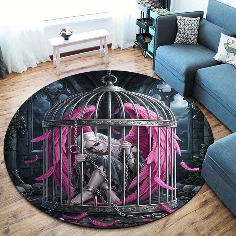 Seven Deadly Sins Round Area Rug,Carpet Rug for Living Room Bedroom Sofa Playroom Decor,Non-slip Floor Mat