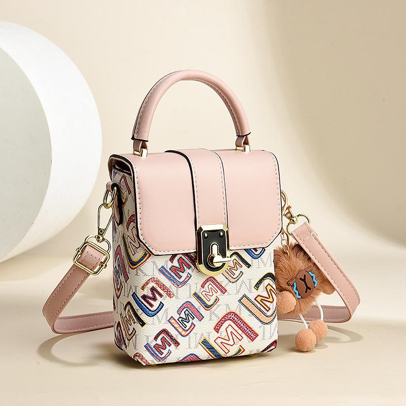 Bag Women's Bag 2025 New Versatile Pu Shoulder Messenger Bag Fashion Mobile Phone Bag Women's Polyester Women's Bag Small Square Bag