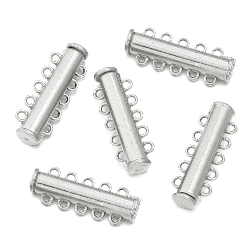 5Pcs 2/3/4/5/6/8 Holes Strong Magnetic Clasps Slide Tubes Lock Clasp Connectors DIY Bracelet Necklace Buckle Hook Jewelry Making