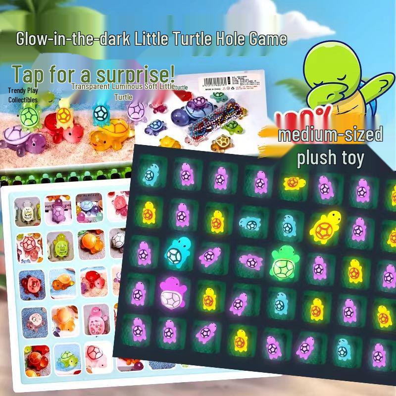 Luminous Turtle Game: Blind Box Figurine and Scratch-Off Lucky Draw Toy for Girls