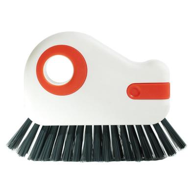 2 In 1 Window Track Cleaning Brush Hard Bristle Crevice Brush with Hidden Scraper Grout Cleaner Grip Brush