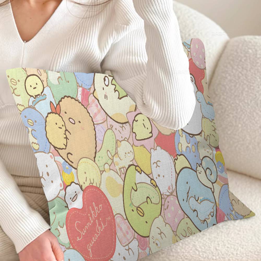 Cartoon S-Sumikko Cute G-Gurashis Pillow Cover Sofa Cushion Cover Home Room Decoration Children Gift