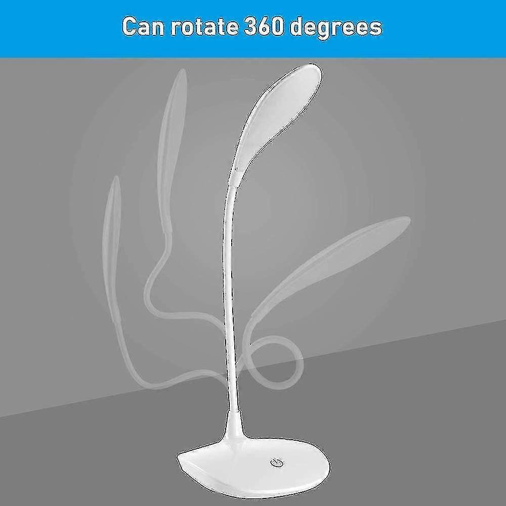 LED Schreibtischlampe, LED Leselicht mit USB-Kabel, 15 LEDs, 3 Helligkeitsstufen, Flexibel 360°, 1200mAh