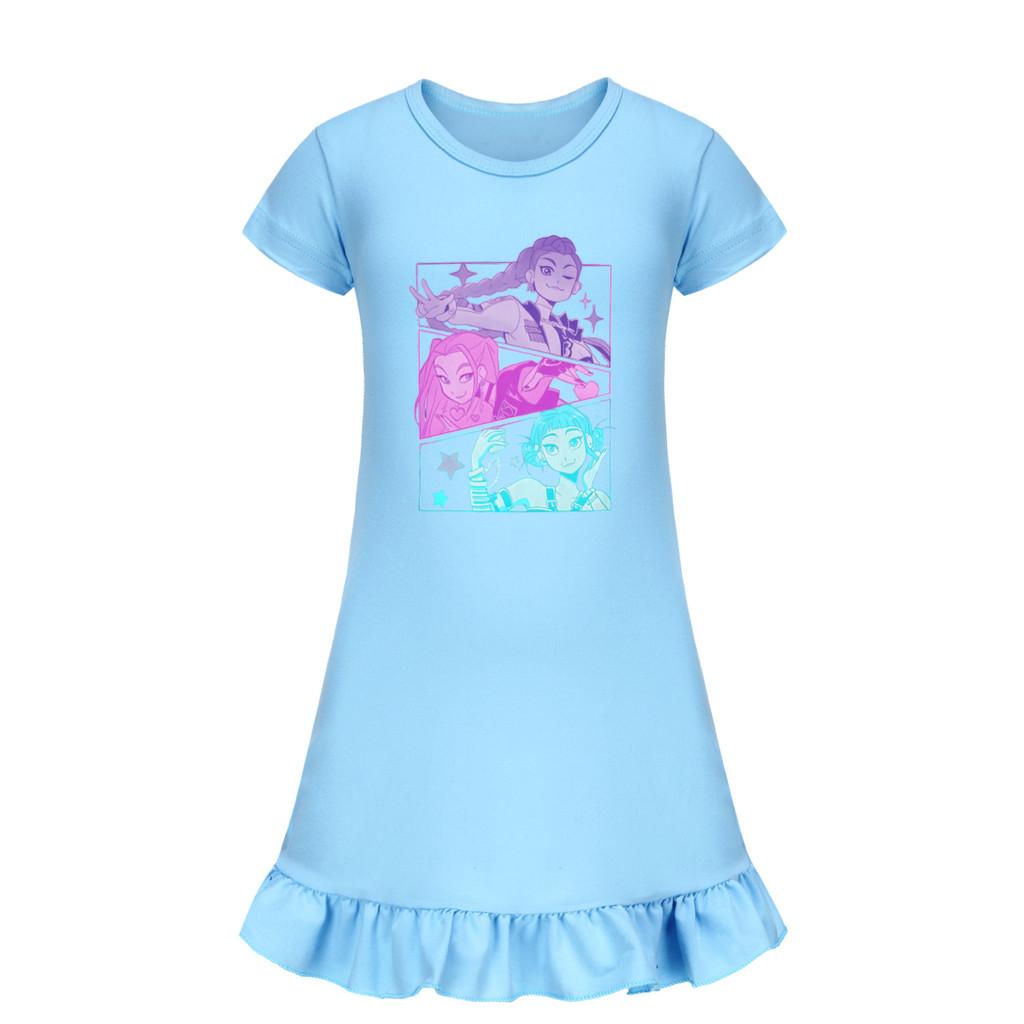 5160 Kids Girls Mira Zoey Rumi Printed Ruffle Short Sleeves Casual Dress