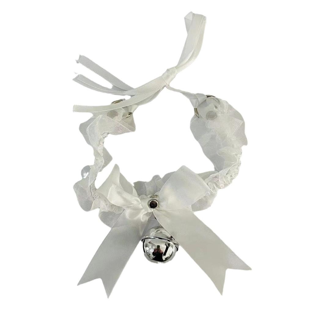 Bow lace bell necklace choker collarbone neck accessories soft girl neckband cos maid collar