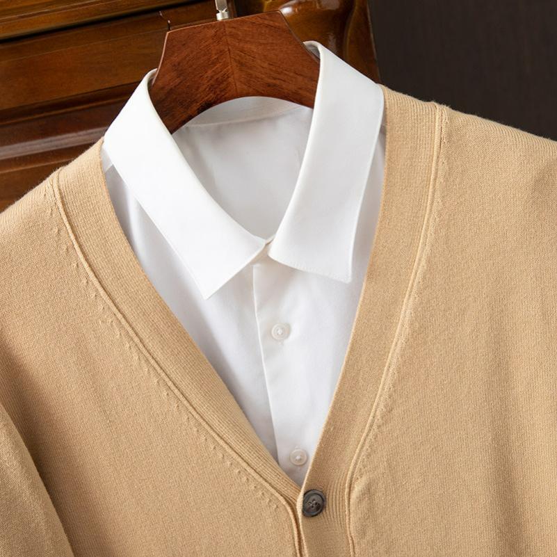 Classic V-neck Cardigan Men's Sweater Loose Trend All-match Sweater Jacket Top Cardigan