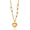 European & American High-End Y-Shaped Zirconia Necklace with Natural Pearl & Stainless Steel for Women