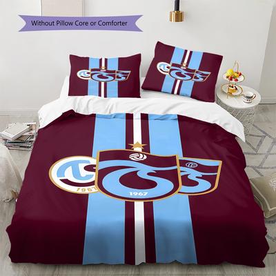 Trabzonspor Pattern Bedding,Quilt Set Quilt Cover Pillowcase Home Birthday Gift (1 * Duvet Cover + 2 * Pillowcase, Without Core)