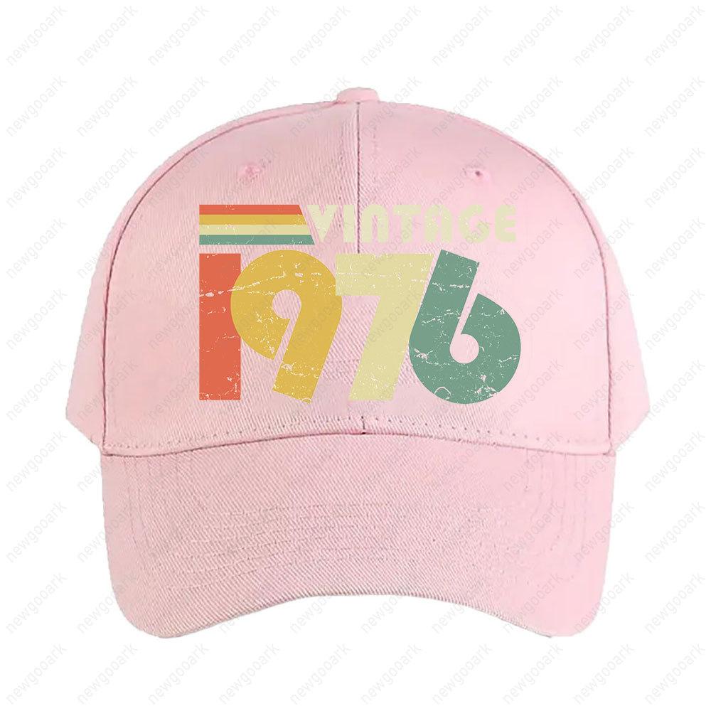 Vintage 1976 50th Birthday Gift Distressed Design Cap Summer Women Unisex Adult Peaked Hat Fashion Casual Adjustable