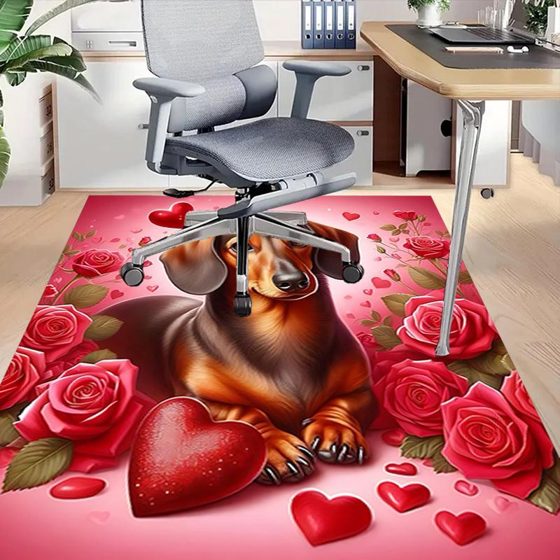 1PC Dachshund Hearts Extra Large Non Slip Floor carpet, Office, family, bedroom Large Area Rug Indoor Rugs, Vibrant Colors