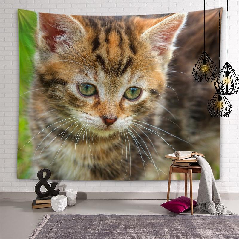Kawaii Cat Tapestry Animal Wall Art Decoration Tapestry Cute Children's Room Living Room Bedroom Dormitory Room Home Decoration