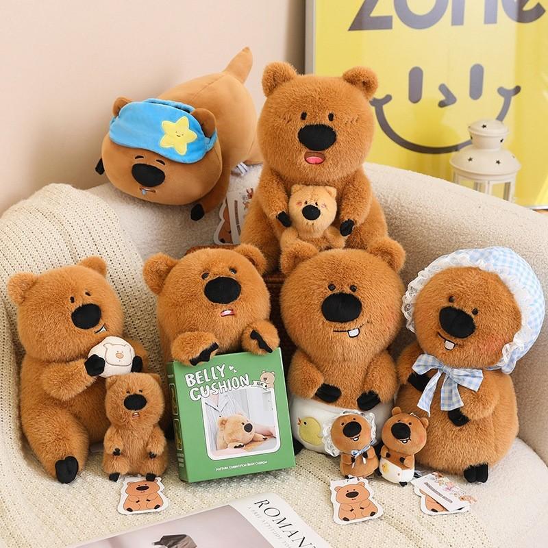 Cartoon Keychain Capybara Plush Dolls Pendant Childrens Toys Birthday Gifts