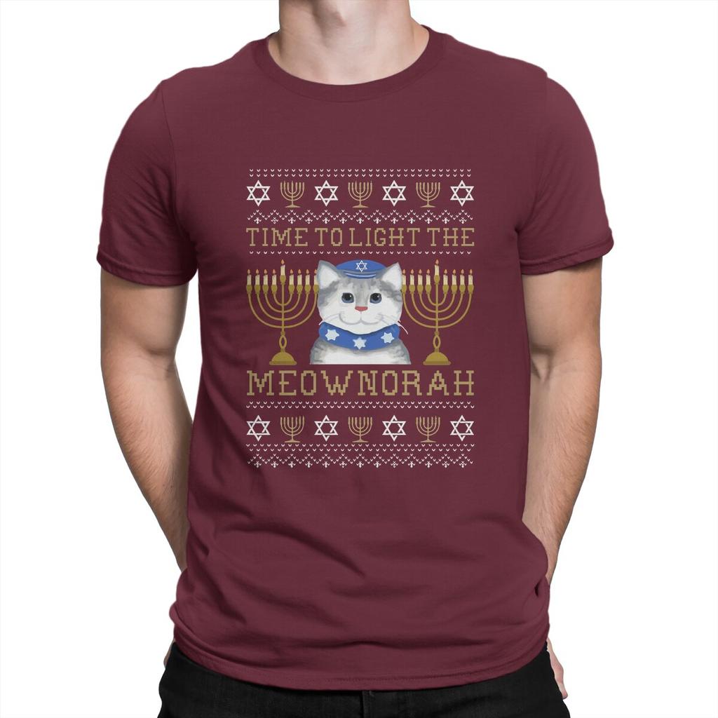 Jewish Unisexorah Light Unisex TShirt Light The Meownorah Jewish Cat Unisexorah Lover Hanukkah Distinctive T Shirt Harajuku  Hipster