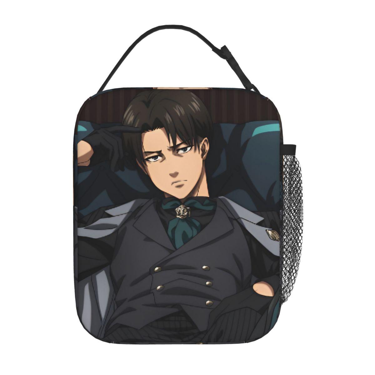 Levi Ackerman AOT Insulated Lunch Bags Leakproof Anime Lunch Container Thermal Bag Tote Lunch Box Work Outdoor Food Storage Bags One Size