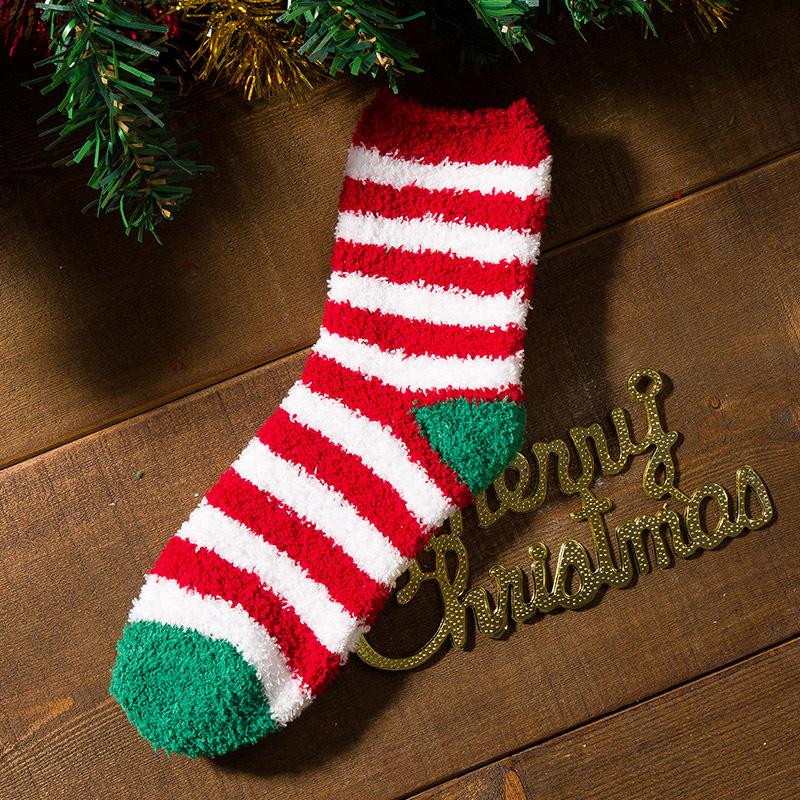 Women Christmas Socks Santa Elk Gift Fluffy Cozy Ladies Winter Warm Floor Socks