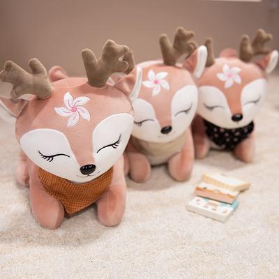 Cute Party Sika Deer Doll Plush Toy Deer Doll Children Soothing Rag Doll Girl Birthday Gift