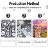 DIY 3D Pearl Diamond Painting Art Set Cowboy Cat Sunset Landscape Home Decor Art Set Wall Art