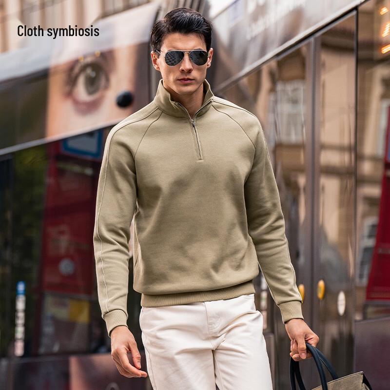 Mr. Bu Men's Zipper Half-High Collar Windproof Sweatshirt