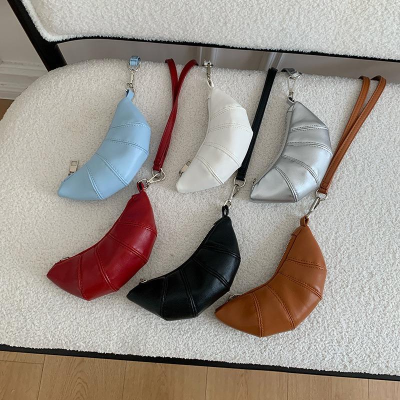 Neck Mini Change Bag Cute Croissant Bag Design Sense Niche Mini Concave Shape Crossbody Lipstick Earphone Bag