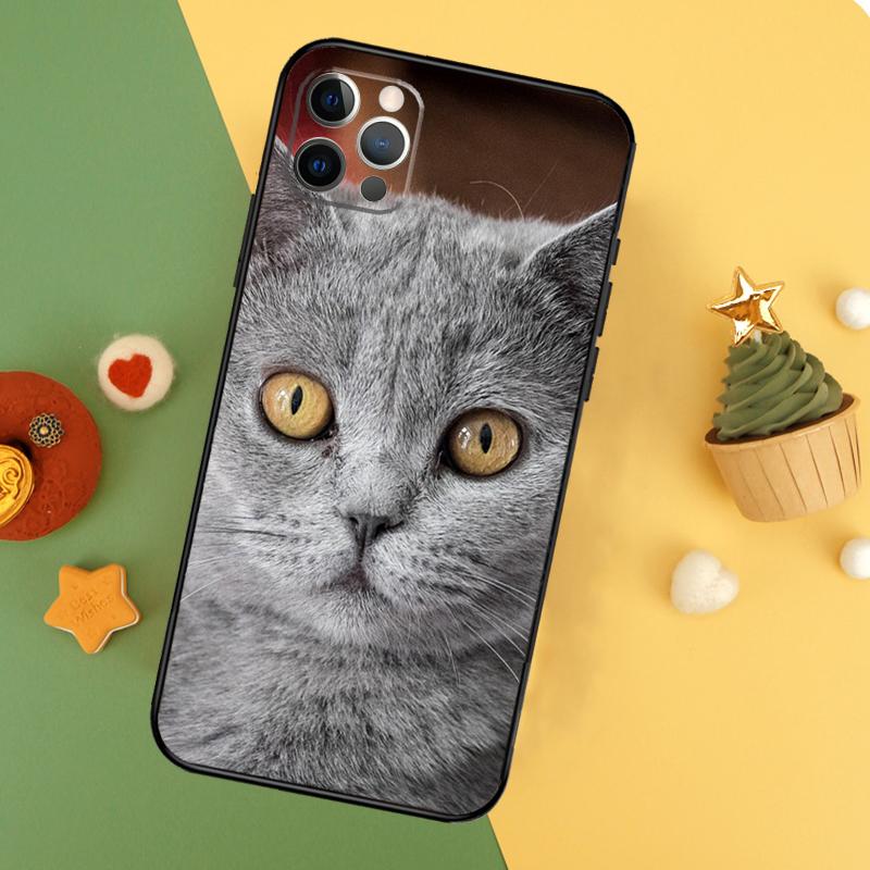 

British Shorthair Cat Phone Case For iPhone 17 16 14 13 12 11 15 Pro Max 12 13 Mini 16E 17 Air Shockproof Cover iPhone 12Pro MAX