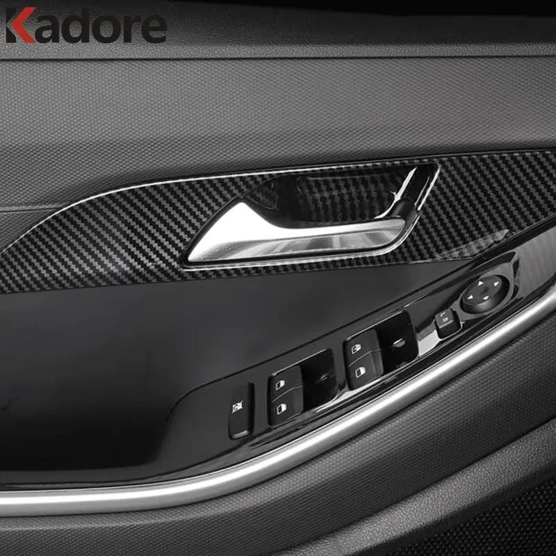 Car ide Inner Door Handle Bowl Cover Trim For Hyundai Cantus Creta ix25   Carbon Fiber Interior Molding Accessories