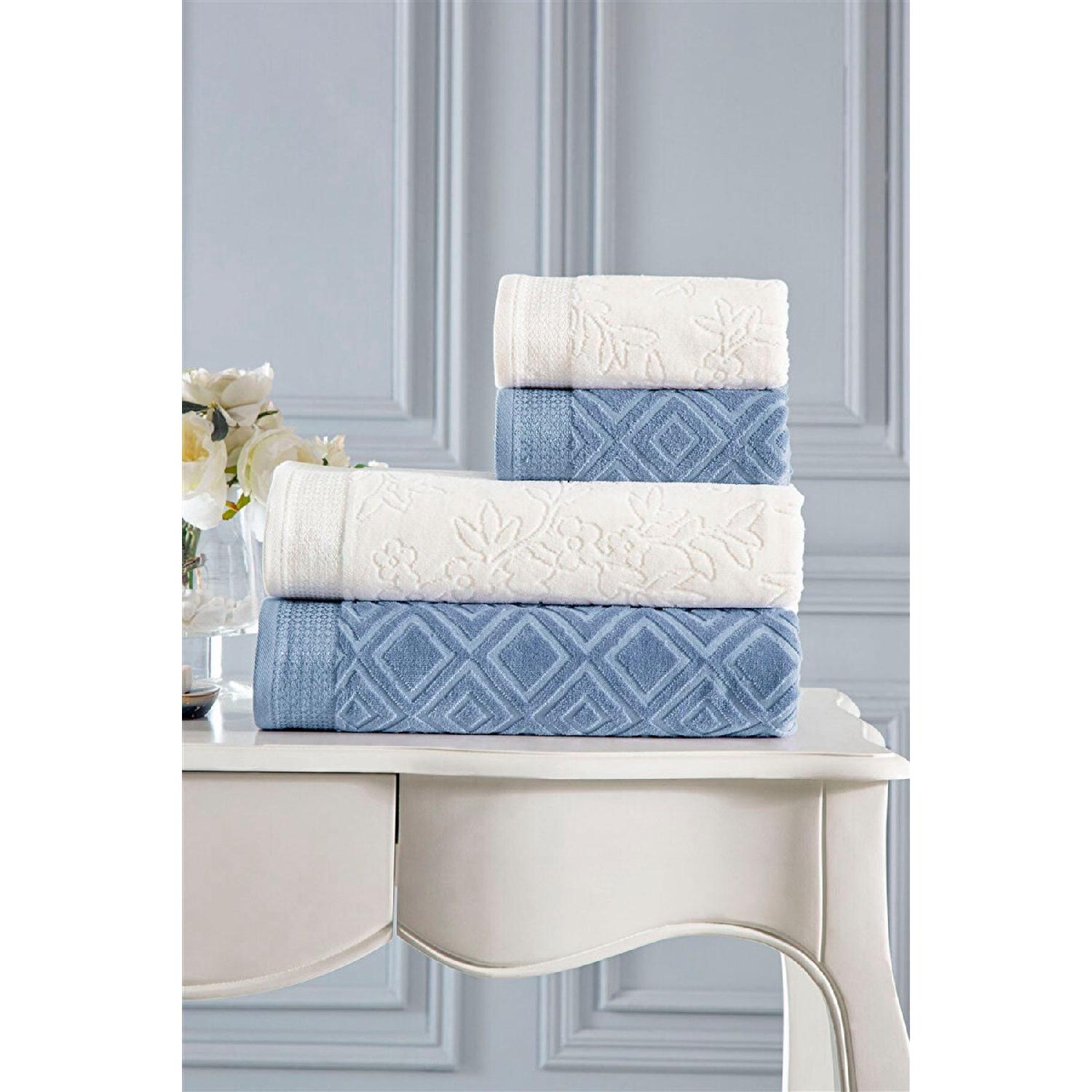 

Пастораль Лучший сет (банный набор) Кремово-темно-синий кремовый